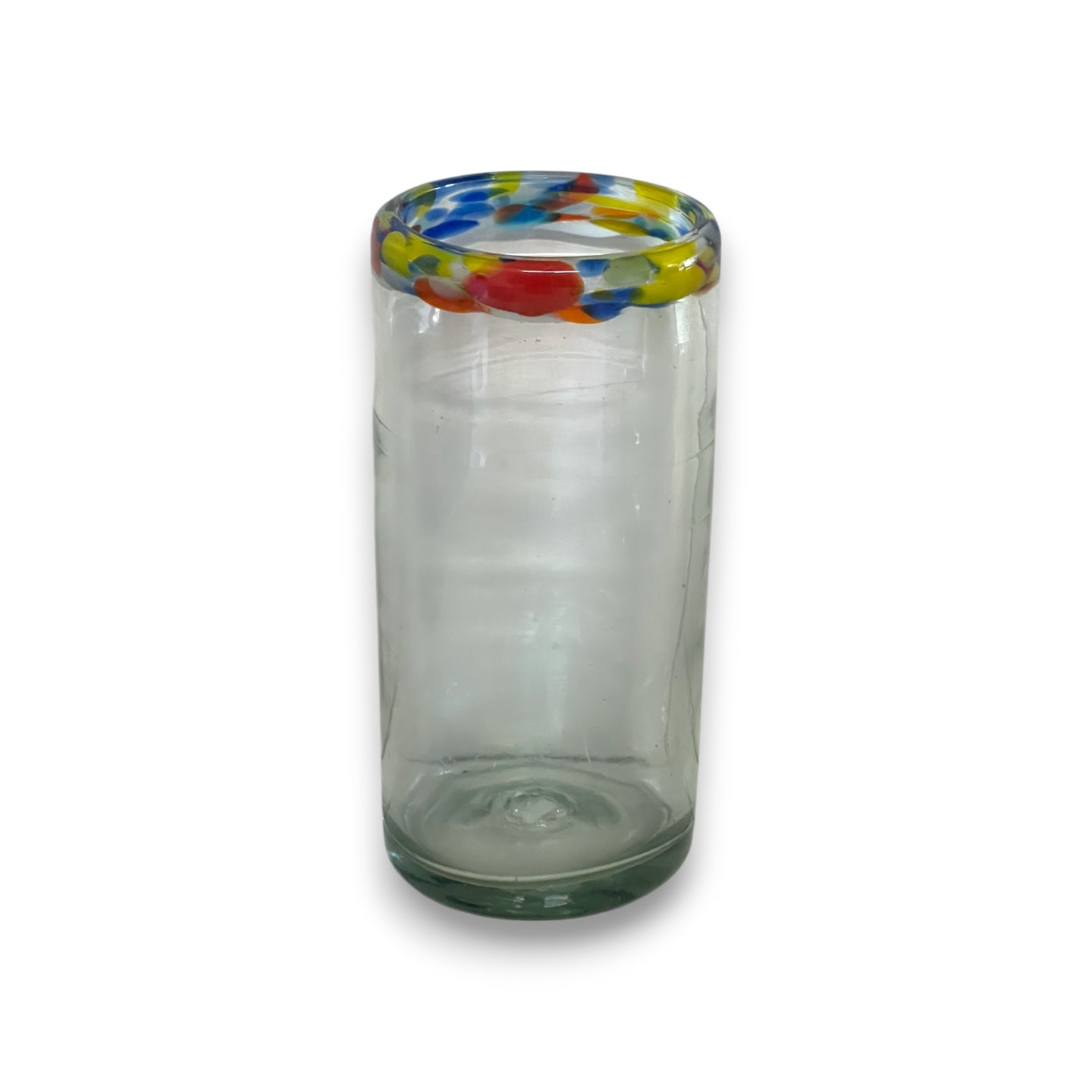 Hand Blown Colorful Tumbler Glass | Confetti Rim